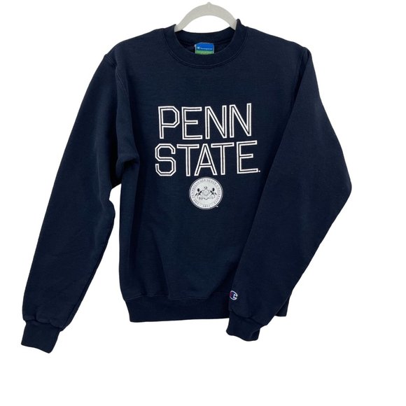 Champion Tops - Penn State Champion Eco Fleece Sweatshirt Unisex XS Navy Crewneck Pullover